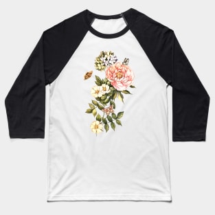 Watercolor vintage floral motifs Baseball T-Shirt